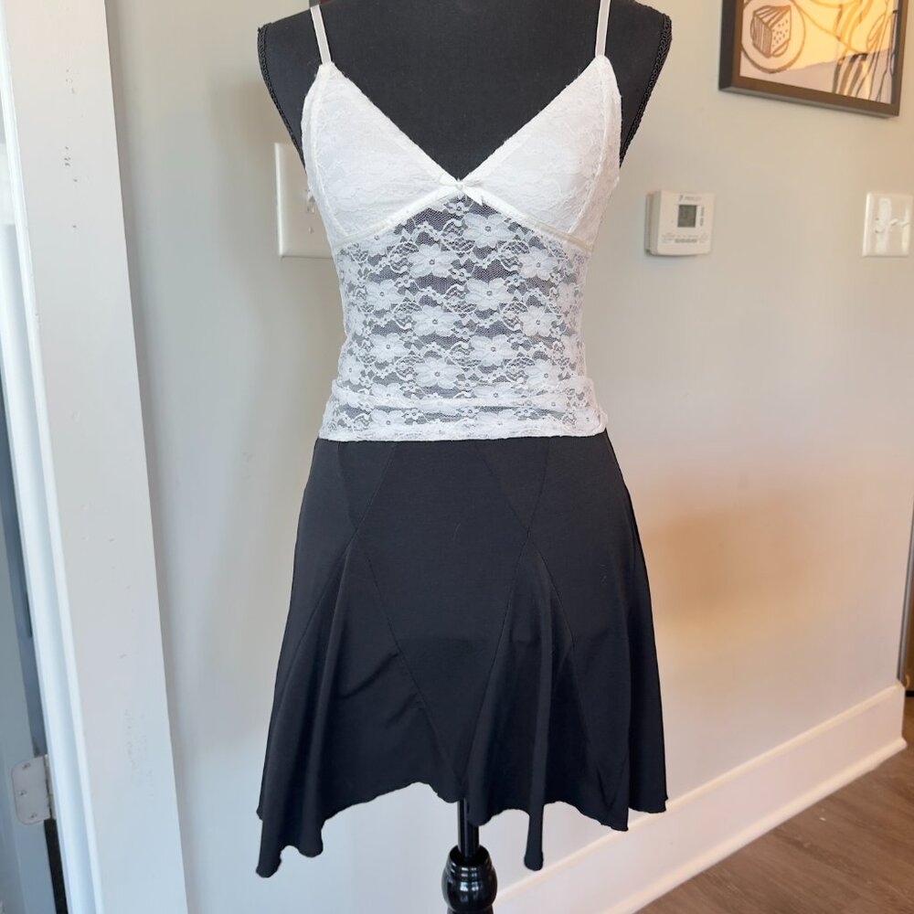 Vintage Black Midi Asymmetrical Skirt by Amy Byer - Y2K Skirt - 2000's Skirt